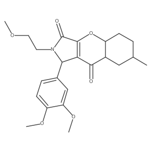 1-(3,4-dimethoxyphenyl)-2-(2-methoxyethyl)-7-methyl-4a,5,6,7,8,8a-hexahydro-1H-chromeno[2,3-c]pyrrole-3,9-dione结构式