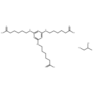 (2S)-1-aminopropan-2-ol;6-[[4,6-bis(5-carboxypentylamino)-1,3,5-triazin-2-yl]amino]hexanoic acid Structure