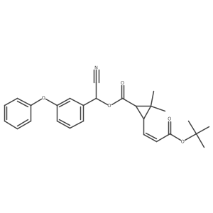 (1R,3S)-(S)-Cyano(3-phenoxyphenyl)methyl 3-((Z)-3-(tert-butoxy)-3-oxoprop-1-en-1-yl)-2,2-dimethylcyclopropanecarboxylate Structure
