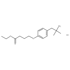 Ethyl 4-(4-(2-amino-2-methylpropyl)phenoxy)butanoate hydrochloride结构式