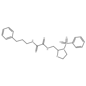 N'-[[3-(benzenesulfonyl)oxazolidin-2-yl]methyl]-N-(3-phenylpropyl)oxamide Structure