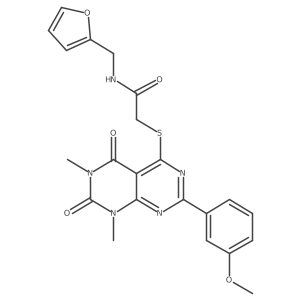 N-(2-furylmethyl)-2-{[2-(3-methoxyphenyl)-6,8-dimethyl-5,7-dioxo-5,6,7,8-tetrahydropyrimido[4,5-d]pyrimidin-4-yl]thio}acetamide Structure