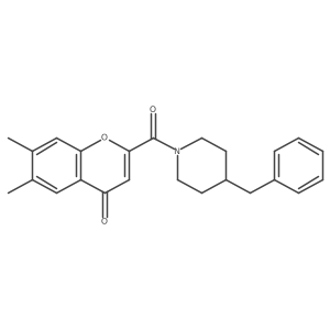 2-[(4-benzylpiperidin-1-yl)carbonyl]-6,7-dimethyl-4H-chromen-4-one结构式