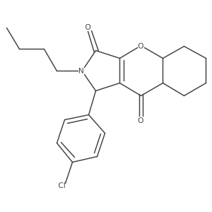 2-butyl-1-(4-chlorophenyl)-4a,5,6,7,8,8a-hexahydro-1H-chromeno[2,3-c]pyrrole-3,9-dione Structure