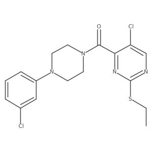 5-Chloro-4-[4-(3-chlorophenyl)piperazine-1-carbonyl]-2-(ethylsulfanyl)pyrimidine Structure