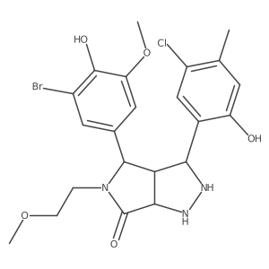 4-(3-Bromo-4-hydroxy-5-methoxyphenyl)-3-(5-chloro-2-hydroxy-4-methylphenyl)-5-(2-methoxyethyl)-1,2,3,3a,4,6a-hexahydropyrrolo[3,4-c]pyrazol-6-one Structure