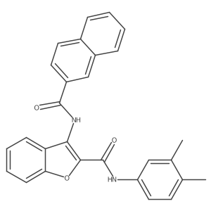 3-(2-naphthamido)-N-(3,4-dimethylphenyl)benzofuran-2-carboxamide结构式
