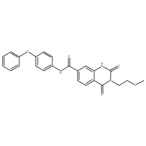 3-(2-methoxyethyl)-2,4-dioxo-N-(4-phenoxyphenyl)-1,2,3,4-tetrahydroquinazoline-7-carboxamide结构式