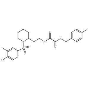 N1-(2-(1-((4-fluoro-3-methylphenyl)sulfonyl)piperidin-2-yl)ethyl)-N2-(4-fluorobenzyl)oxalamide结构式