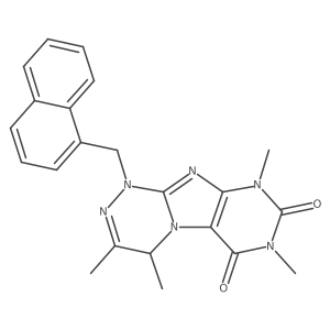 3,4,7,9-tetramethyl-1-(naphthylmethyl)-5,7,9-trihydro-4H-1,2,4-triazino[4,3-h] purine-6,8-dione结构式