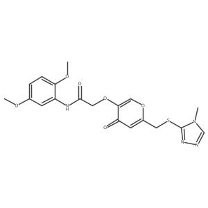 N-(2,5-dimethoxyphenyl)-2-[6-[(4-methyl-1,2,4-triazol-3-yl)sulfanylmethyl]-4-oxo-pyran-3-yl]oxy-acetamide结构式