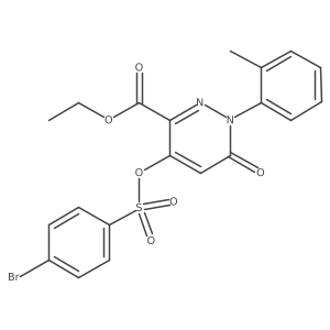 Ethyl 4-(((4-bromophenyl)sulfonyl)oxy)-6-oxo-1-(o-tolyl)-1,6-dihydropyridazine-3-carboxylate结构式