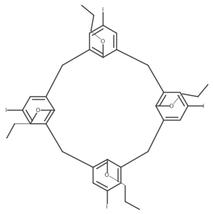 15,35,55,75-Tetraiodo-12,32,52,72-tetrapropoxy-1,3,5,7(1,3)-tetrabenzenacyclooctaphane Structure