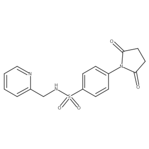 4-(2,5-dioxopyrrolidin-1-yl)-N-(2-pyridylmethyl)benzenesulfonamide结构式