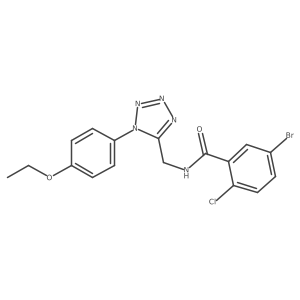 5-bromo-2-chloro-N-((1-(4-ethoxyphenyl)-1H-tetrazol-5-yl)methyl)benzamide Structure