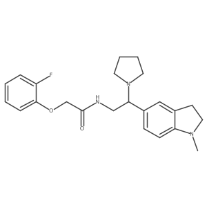 2-(2-fluorophenoxy)-N-(2-(1-methylindolin-5-yl)-2-(pyrrolidin-1-yl)ethyl)acetamide结构式