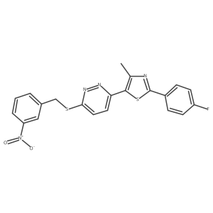 2-(4-Fluorophenyl)-4-methyl-5-(6-((3-nitrobenzyl)thio)pyridazin-3-yl)thiazole结构式