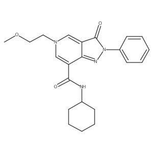 N-cyclohexyl-5-(2-methoxyethyl)-3-oxo-2-phenyl-3,5-dihydro-2H-pyrazolo[4,3-c]pyridine-7-carboxamide结构式