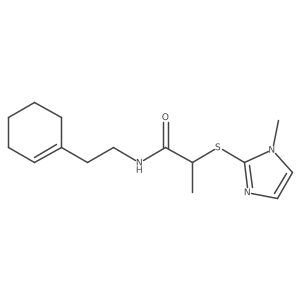 N-[2-(1-Cyclohexen-1-yl)ethyl]-2-[(1-methyl-1H-imidazol-2-yl)thio]propanamide结构式