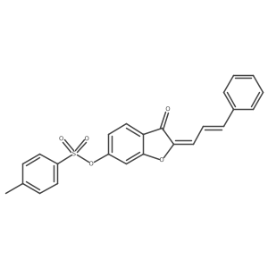 (2Z)-3-oxo-2-[(2E)-3-phenylprop-2-en-1-ylidene]-2,3-dihydro-1-benzofuran-6-yl 4-methylbenzenesulfonate结构式