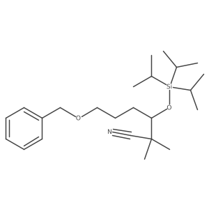 Hexanenitrile, 2,2-dimethyl-6-(phenylmethoxy)-3-[[tris(1-methylethyl)silyl]oxy]- Structure