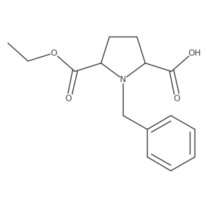 (2S,5S)-1-benzyl-5-(ethoxycarbonyl)pyrrolidine-2-carboxylic acid结构式