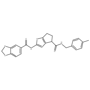 2-(benzo[d][1,3]dioxole-5-carboxamido)-N-(4-methylbenzyl)-5,6-dihydro-4H-cyclopenta[d]thiazole-4-carboxamide Structure