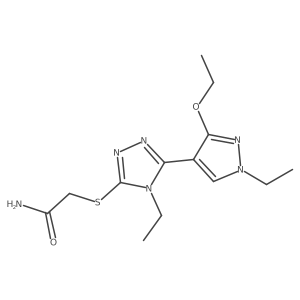 2-((5-(3-ethoxy-1-ethyl-1H-pyrazol-4-yl)-4-ethyl-4H-1,2,4-triazol-3-yl)thio)acetamide Structure