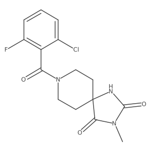 8-(2-Chloro-6-fluorobenzoyl)-3-methyl-1,3,8-triazaspiro[4.5]decane-2,4-dione结构式