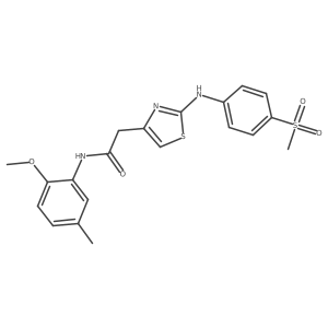 2-{2-[(4-methanesulfonylphenyl)amino]-1,3-thiazol-4-yl}-N-(2-methoxy-5-methylphenyl)acetamide结构式