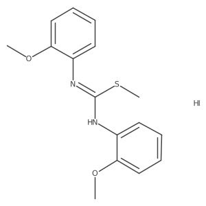(Z)-N,N'-bis(2-methoxyphenyl)(methylsulfanyl)methanimidamide hydroiodide结构式