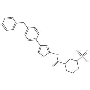 N-(4-(4-benzylphenyl)thiazol-2-yl)-1-(methylsulfonyl)piperidine-3-carboxamide Structure