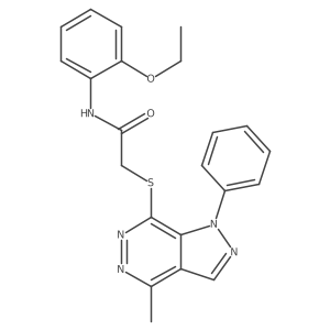 CCOc1ccccc1NC(=O)CSc1nnc(C)c2cnn(-c3ccccc3)c12结构式