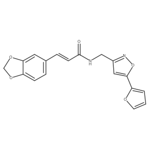(Z)-3-(benzo[d][1,3]dioxol-5-yl)-N-((5-(furan-2-yl)isoxazol-3-yl)methyl)acrylamide结构式