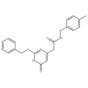 2-(2-(benzylthio)-6-oxo-1,6-dihydropyrimidin-4-yl)-N-(4-methylbenzyl)acetamide Structure