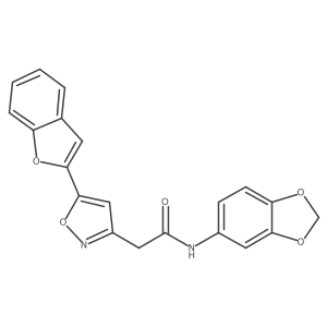 O=C(Cc1cc(-c2cc3ccccc3o2)on1)Nc1ccc2c(c1)OCO2结构式
