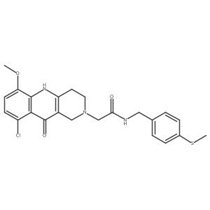 2-(9-chloro-6-methoxy-10-oxo-3,4-dihydrobenzo[b][1,6]naphthyridin-2(1H,5H,10H)-yl)-N-(4-(methylthio)benzyl)acetamide结构式