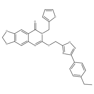 6-({[3-(4-ethylphenyl)-1,2,4-oxadiazol-5-yl]methyl}sulfanyl)-7-[(furan-2-yl)methyl]-2H,7H,8H-[1,3]dioxolo[4,5-g]quinazolin-8-one Structure