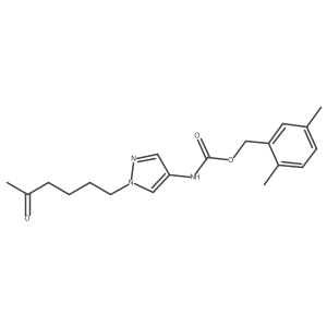 [1-(5-oxo-hexyl)-1H-pyrazol-4-yl]-carbamic acid 2,5-dimethyl-benzyl ester结构式