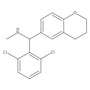 I+/--(2,6-Dichlorophenyl)-3,4-dihydro-N-methyl-2H-1-benzopyran-6-methanamine结构式