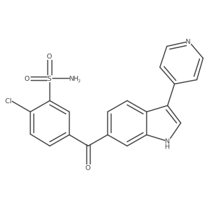 2-Chloro-5-(3-pyridin-4-yl-1h-indole-6-carbonyl)-benzenesulfonamide结构式