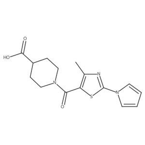 1-{[4-methyl-2-(1H-pyrrol-1-yl)-1,3-thiazol-5-yl]carbonyl}piperidine-4-carboxylic acid结构式