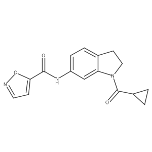 N-(1-(cyclopropanecarbonyl)indolin-6-yl)isoxazole-5-carboxamide结构式