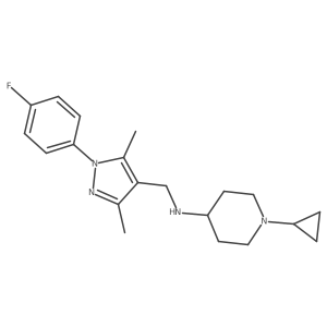 1-Cyclopropyl-N-((1-(4-fluorophenyl)-3,5-dimethyl-1H-pyrazol-4-yl)methyl)piperidin-4-amine Structure