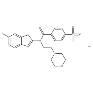 N-(6-fluorobenzo[d]thiazol-2-yl)-4-(methylsulfonyl)-N-(2-morpholinoethyl)benzamide hydrochloride Structure