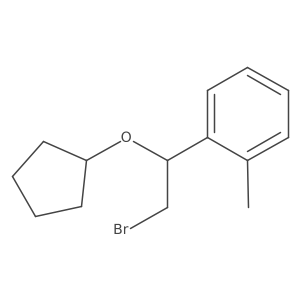 1-(2-Bromo-1-(cyclopentyloxy)ethyl)-2-methylbenzene Structure