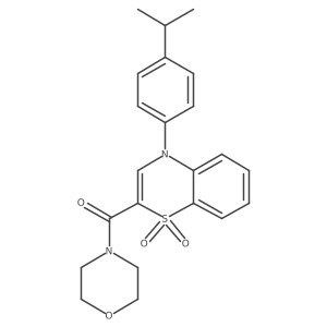(4-(4-isopropylphenyl)-1,1-dioxido-4H-benzo[b][1,4]thiazin-2-yl)(morpholino)methanone结构式