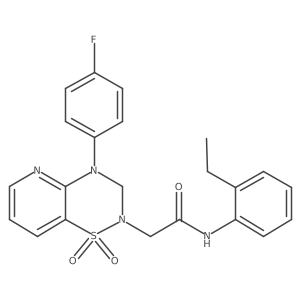 N-(2-ethylphenyl)-2-(4-(4-fluorophenyl)-1,1-dioxido-3,4-dihydro-2H-pyrido[2,3-e][1,2,4]thiadiazin-2-yl)acetamide结构式