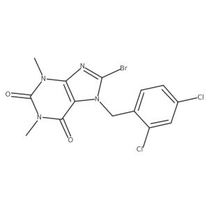 8-bromo-7-[(2,4-dichlorophenyl)methyl]-1,3-dimethyl-2,3,6,7-tetrahydro-1H-purine-2,6-dione Structure