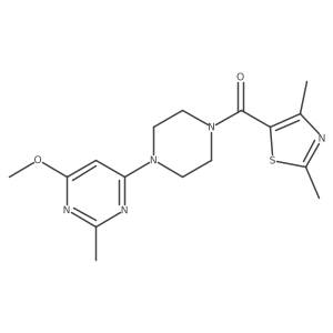(2,4-Dimethylthiazol-5-yl)(4-(6-methoxy-2-methylpyrimidin-4-yl)piperazin-1-yl)methanone结构式